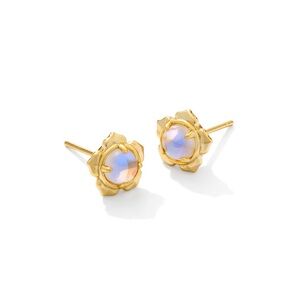 Kendra Scott Susie Gold Flower Stud Earrings with Iridescent Opal Center